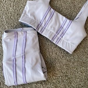 Zella Lavender Light Purple Leggings & Sports Bra Set
